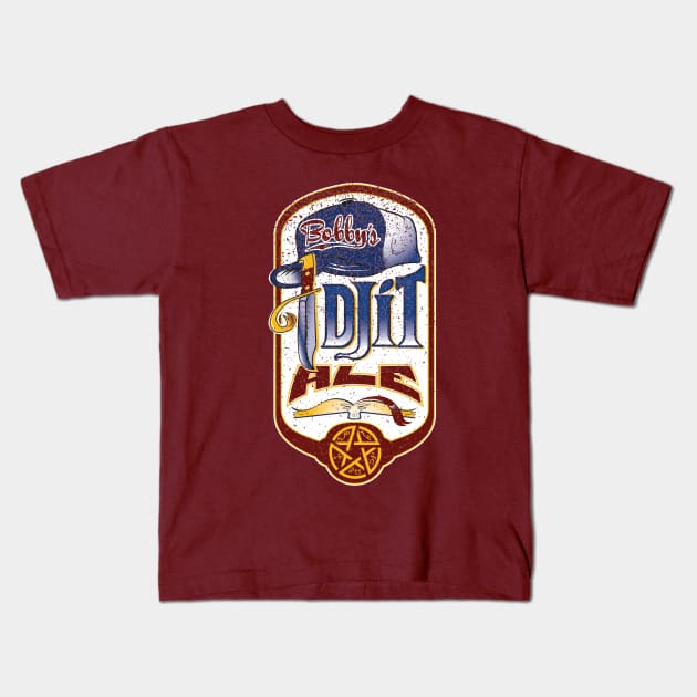 Bobby's Idjit Ale Kids T-Shirt by mannycartoon